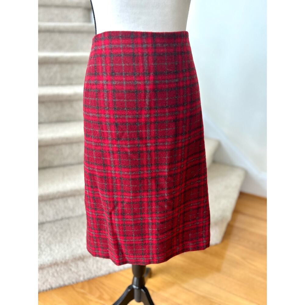 Size 20W Talbots Plaid Red Skirt